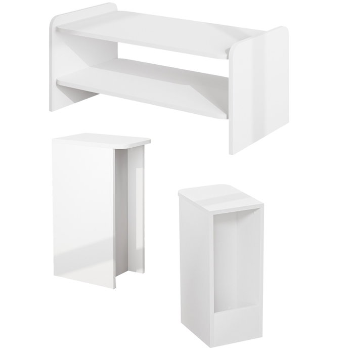 Hanah Home Amon - Juego de mesas de café y auxiliares Blanco Hanah Home Amon - Juego de mesas de café y auxiliares Blanco